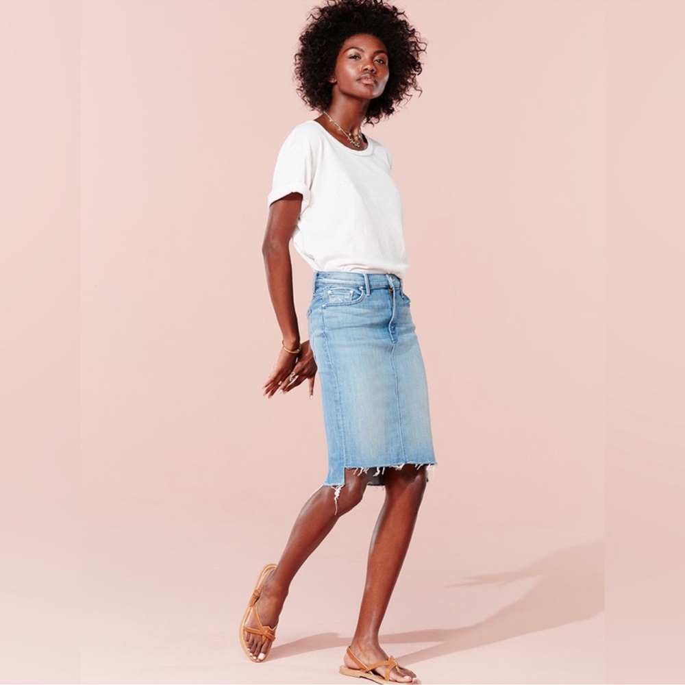 Mother Frayed step hem denim jeans